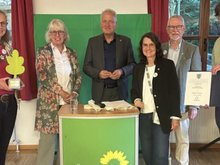 Rike Schiele, Inge Hofmann, Peter Münster, Ursula Kelichhaus, Hans Sautmann, Jan Bertram bei der 40-Jahr-Feier des Ortsverbandes